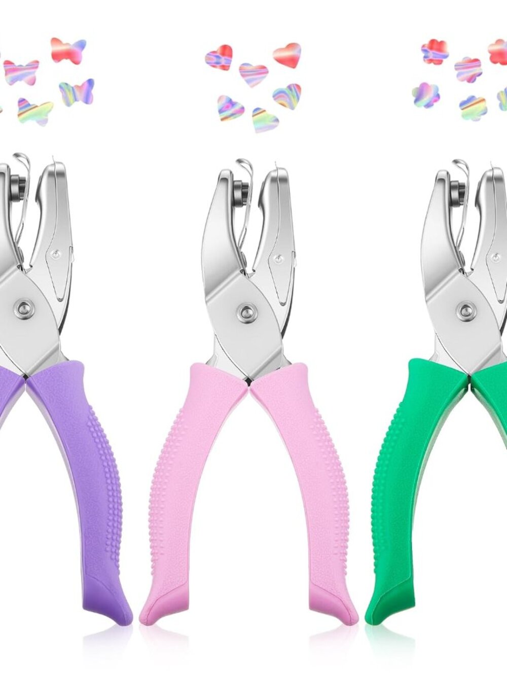 3 Pcs Hole Punch Shapes Single Hole Paper Punchers for Crafts